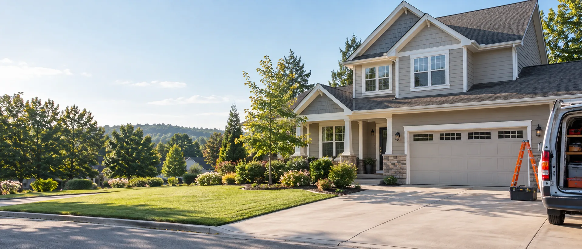 Well-maintained American home ready for professional home services